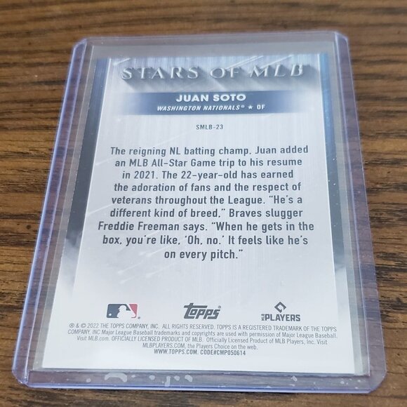 2022 Topps Series 1 Juan Soto Stars of the MLB #SMLB-23 Washington Nationals - Picture 3 of 3